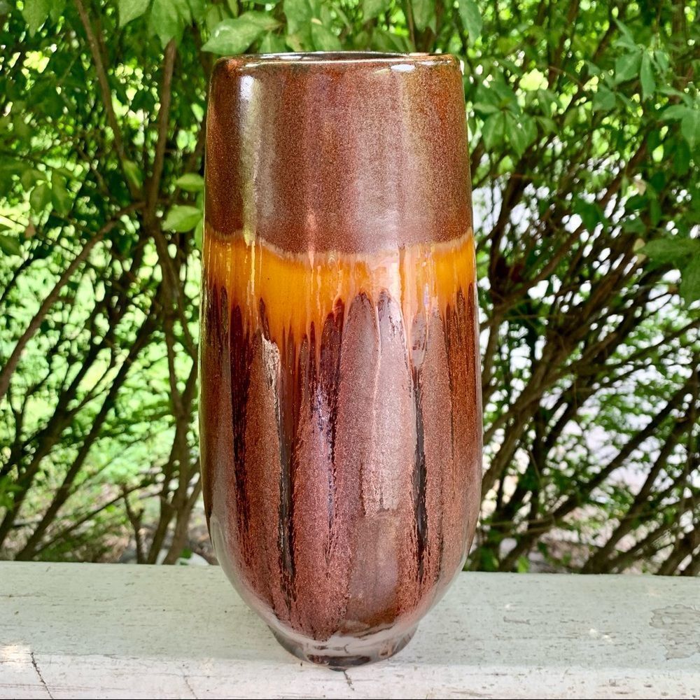 EUC Ceramic Drip Glaze Tall Vase Glitter BEAUTIFUL